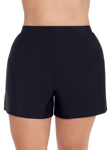 Miraclesuit Women's Tummy Control High Swim Shorts Bottom, Black, 22W Miraclesuit