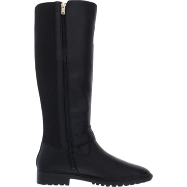 COACH Womens Farrah II Faux-Leather Zipper Knee-High Boots Black 7 Medium (B,M)