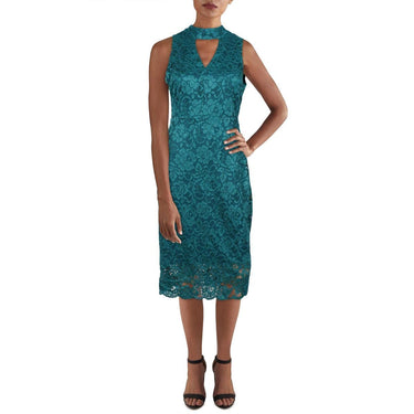 Sam Edelman Keyhole Lace Choker Dress Teal 6 Sam Edelman