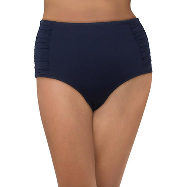 Anne Cole Side Shirring High-Waist Bottoms Navy XL Anne Cole