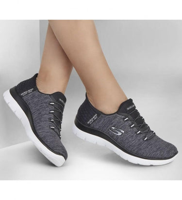 Skechers Women's Summits Hands-Free Slip-Ins Sneaker, Black White, 11 W