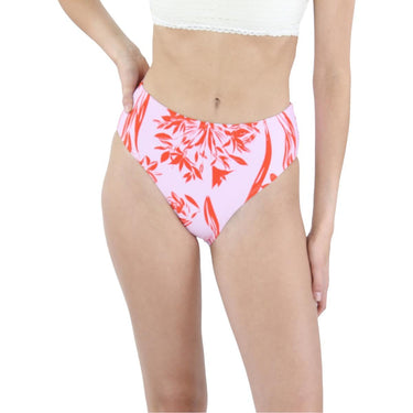 BCBGMAXAZRIA Women's High Waisted Swimsuit Bottom Moderate Coverage, Pink, 6 BCBGMAXAZRIA