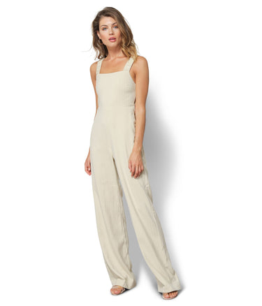 line and dot Jodie Backless Romper Natural LG Line & Dot