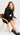 Vince Women's Long Sleeve Short Dress, Black, Size L Vince