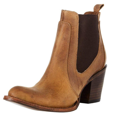 Circle G Womens Tan/Elastic Ankle Bootie Tan Size 6.5 B Circle G
