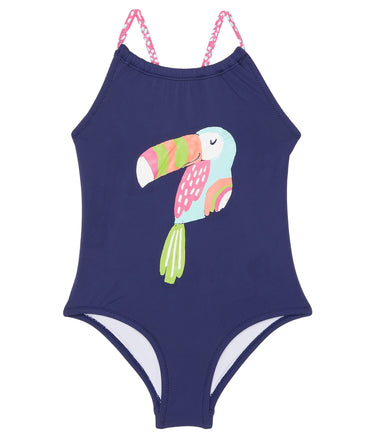Hatley girls Minimal One Piece Swimsuit, Blue, 2T US Hatley
