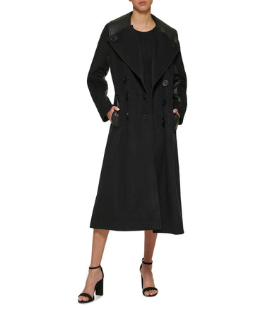 DKNY Double-Breasted Wool Coat Black SM (4-6) DKNY