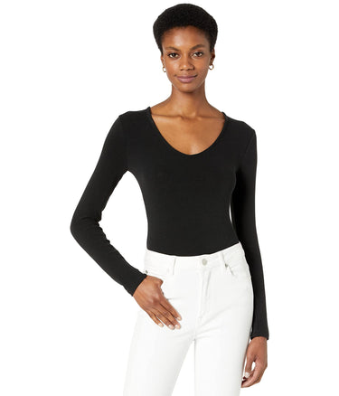 Madewell V-Neck Full-Coverage Bodysuit True Black MD (Women's 6-8) Madewell