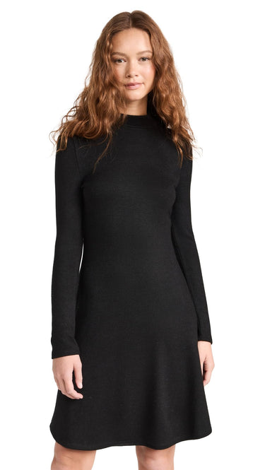 Vince Women's Long Sleeve Short Dress, Black, Size L Vince