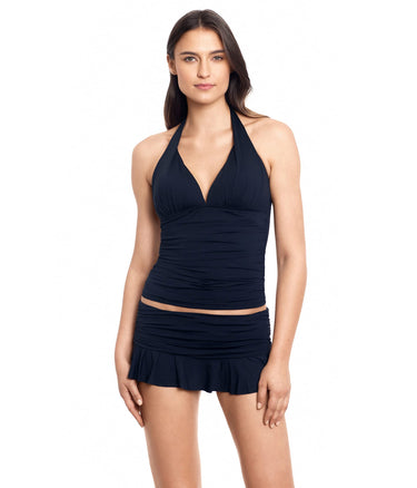 Lauren Ralph Lauren Beach Club Solids Ruffle Skirted Hipster Bottoms Black 0 Lauren Ralph Lauren