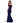 XSCAPE, Women's, Long Crepe Over-the-Shoulder Ruffle Gown, Navy, 12 Xscape