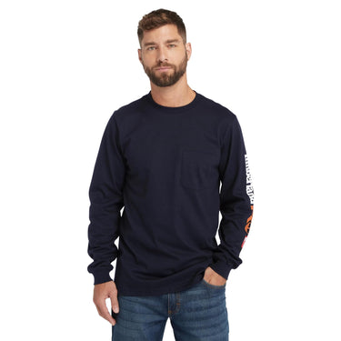 Timberland men PRO FR Cotton Core Long-Sleeve Pocket T-Shirt Navy 2XL Timberland PRO