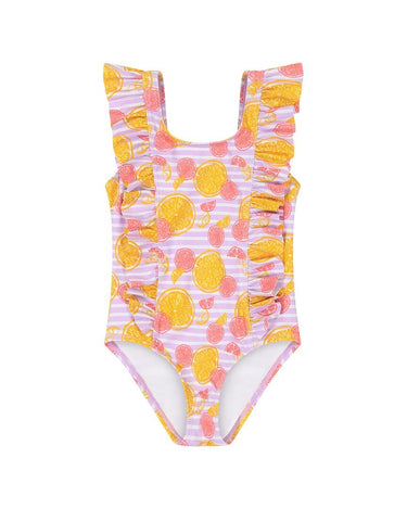 Andy & Evan Girls' Ruffle Swim Suit (Toddler/Big Kids), Pink Grapefruit, 7 Andy & Evan