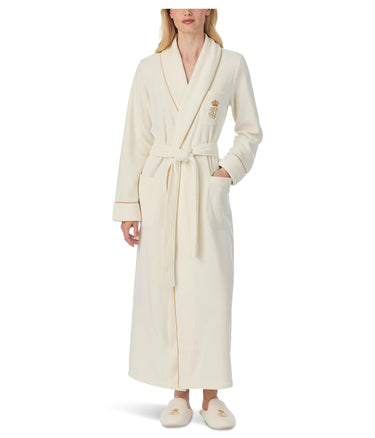 Lauren Ralph Lauren Women's Recycled Polyester Dalton Fleece Robe Cream, Large Lauren Ralph Lauren