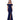 XSCAPE, Women's, Long Crepe Over-the-Shoulder Ruffle Gown, Navy, 12 Xscape