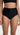 Madewell Women's Second Wave Retro High-Waisted Bikini Bottoms, True Black, L Madewell