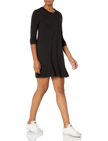 BCBGeneration Women's Mini Dress with Long Sleeves and Ruffle Hem, Black, Small BCBGeneration