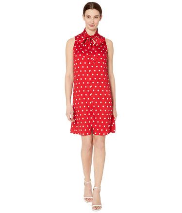 Tribal Women's Dress Skirt Polka Dot Tie Sleeveless Stretch, Flame, XL Tribal