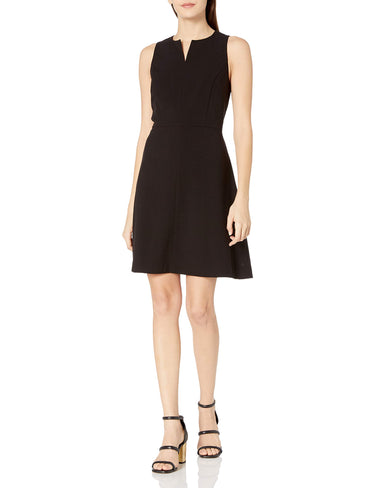 Kensie Women's Stetch Cepe Dress, Black, M kensie