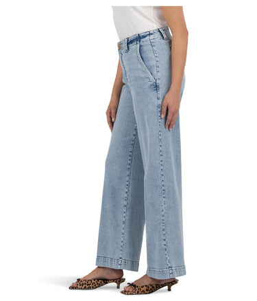 KUT from the Kloth Womens Jean High Rise Wide Leg Light Wash Size 18 KUT from the Kloth