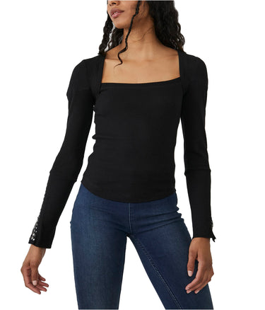 Free People A Little Unruly Top Black MD (Women's 8-10) Free People