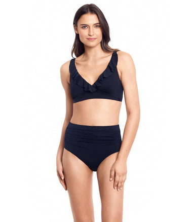 LAUREN Ralph Lauren Solid High-Waisted Bikini Bottoms –Full Coverage Black 12 Lauren Ralph Lauren