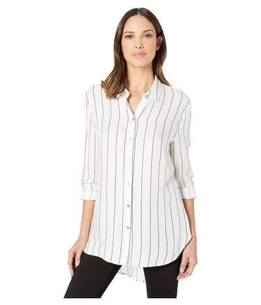 Tribal Lightweight Sateen Loose Fit Long Shirt White Size S Tribal