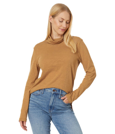 Madewell Whisper Cotton Turtleneck Long Sleeves,Tee Shirt True Black SM Madewell