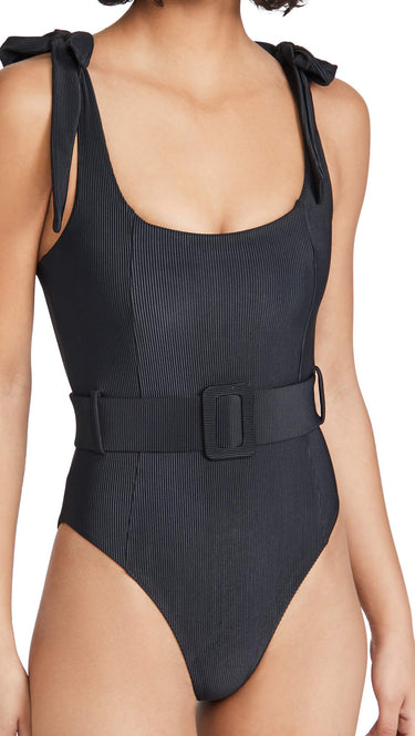 Beach Riot Women's Sydney Belted One Piece, Black, M Beach Riot
