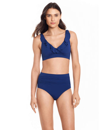 LAUREN Ralph Lauren Beach Club Solid High-Waisted Bikini Bottoms – Size 6 Lauren Ralph Lauren