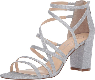 Jessica Simpson womens Stassey Heel Sandal Pump, Silver, 7.5 US Jessica Simpson