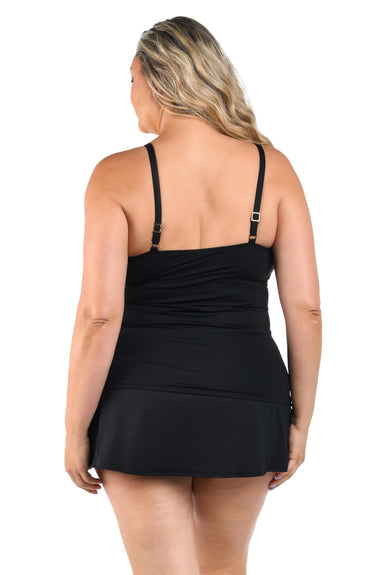 La Blanca Women's Lingerie Strap Tankini Swimsuit Top, Black Size 10 La Blanca