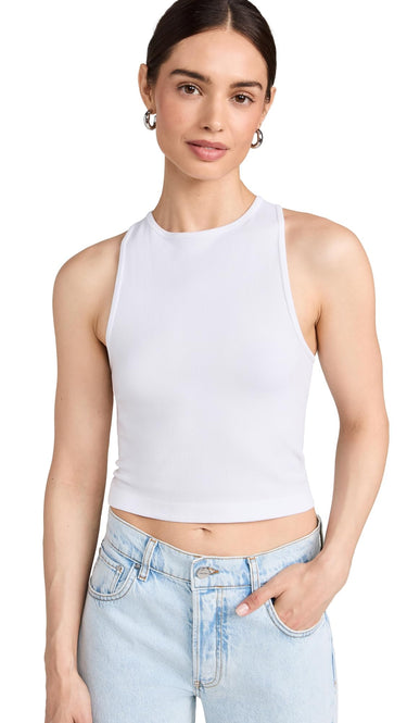 Free People Women's Hayley Racerback Brami, White, XS-SM (Women's 0-6) Free People