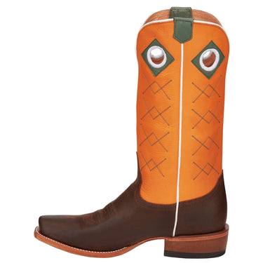 Justin Boots Mens Billet Brown 13in Sunrise Orange Cowhide Top Boot Brown 13 D
