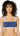 BCBG Womens Block Party Color Block Bralette Top Navy SM BCBG