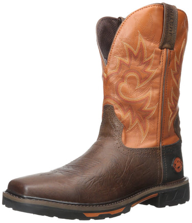 Justin Original Work Men's Rustic Barnwood Hybred-M Workboot, Orange, 13 D US Justin Original Work