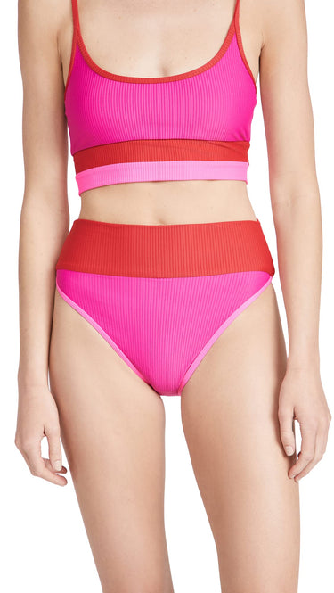 Beach Riot, Womens, Emmy Bottom, Fuchsia Red Neon Pink, Medium Beach Riot