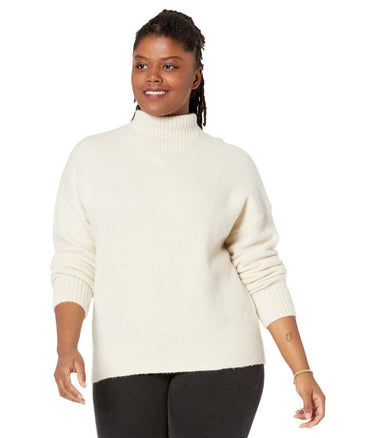 Madewell Plus Dillon Mockneck Pullover Sweater Heather Eggshell 1X Madewell
