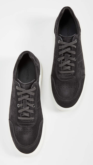 Mens Vince Barnett Lace up Low top Smoke Leather Sneaker Size 8