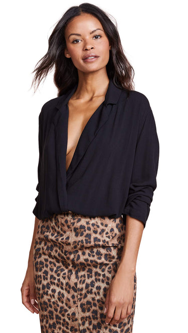 Free People Women's Elsa Bodysuit, Black, Large Free People