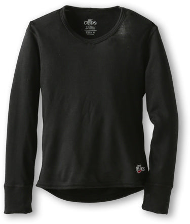 Hot Chillys Youth Mid Weight Crewneck Midweight Black Base Layer - Black, Size M Hot Chillys