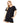 Mod-O-Doc Ottoman Woman's Rib Short Sleeve Crew Neck Swing Top Black Size L