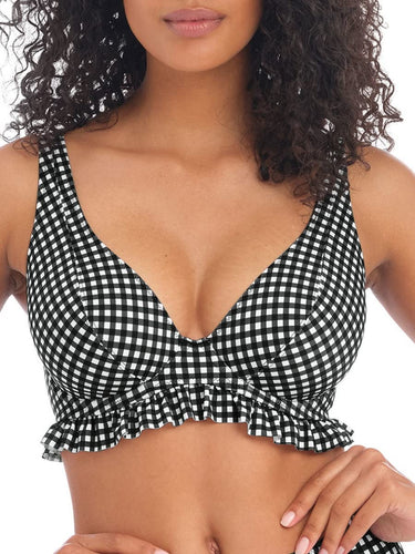 Freya Swim Women's Check In Underwire Underwire Ruffle Bikini Top SIZE 34D Freya