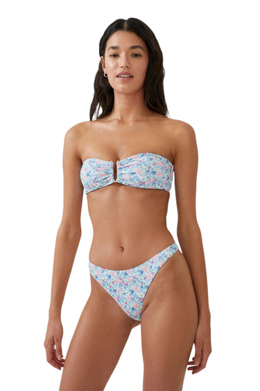 Cotton On Women's Refined High Side Bikini Bottoms (Floral Fraise, X-Large)