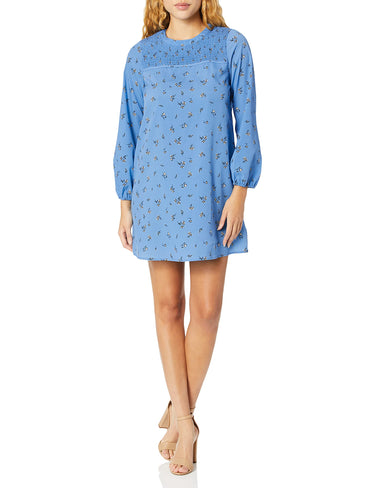 Kensie Women's Forget Me Not Floral Dress, Crisp Blue Combo, X-Large kensie