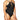 Hobie Women’s Junior High Neck Strappy Front Swimsuit Swimwear, Black, Small Hobie