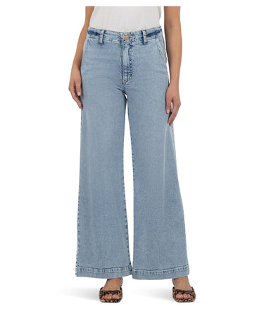 KUT from the Kloth Womens Jean High Rise Wide Leg Light Wash Size 18 KUT from the Kloth