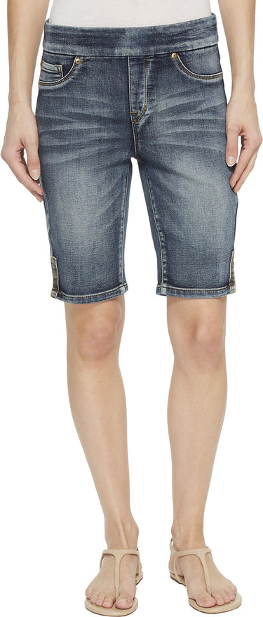 Tribal Women's Pull On Short with Side Leg Detail Denim, mediumwash, 0 Tribal