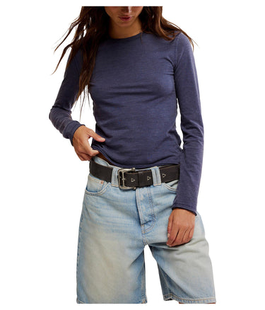 Free People Womens Nova Tee Long Sleeve Peacoat M Free People