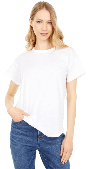 Madewell Women's Whisper Cotton Rib Crewneck Tee, Optic White, XXS Madewell